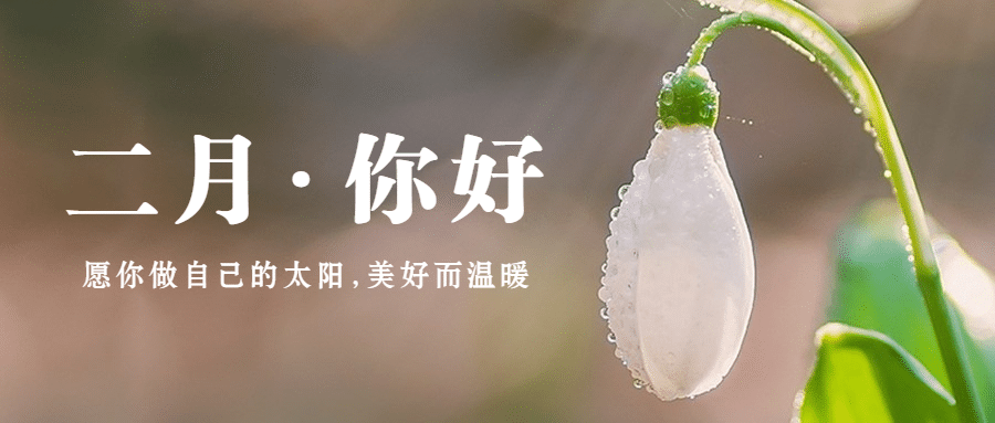 2月你好清新文艺简约公众号首图预览效果