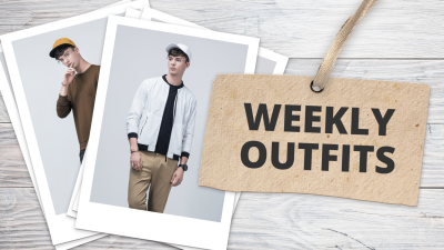 Simple Fashion Men's Weekly Outfits Display YouTube Thumbnail