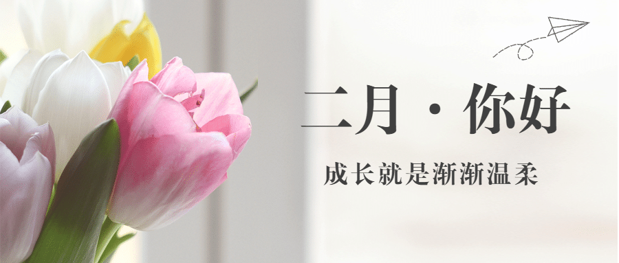 2月你好清新鲜花实景公众号首图预览效果