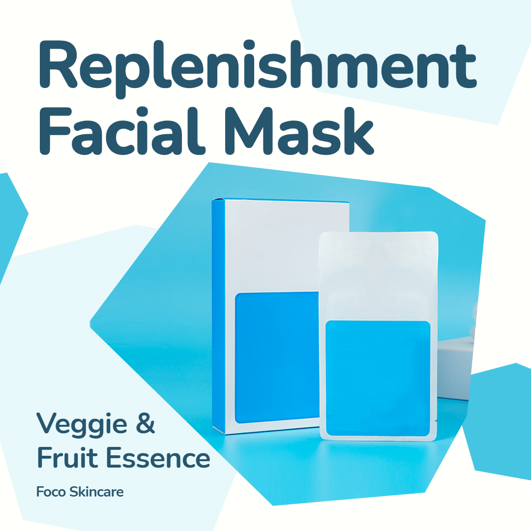 Replenishment Facial Mask Propaganda Promotion Template Poster Simple Style Ecommerce Product预览效果