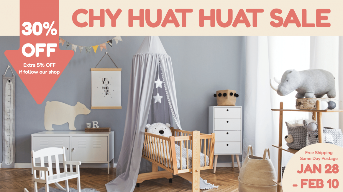 Simple Baby Shop New Year Discount Ecommerce Banner预览效果