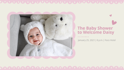 Baby Shower Template Fashion Simple Style Poster Facebook Event Cover
