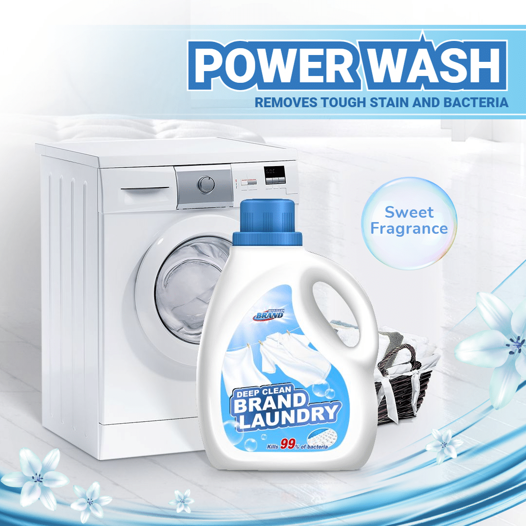 Blue Flower Element Simple Washing Liquid Promotion Ecommerce Product Image预览效果