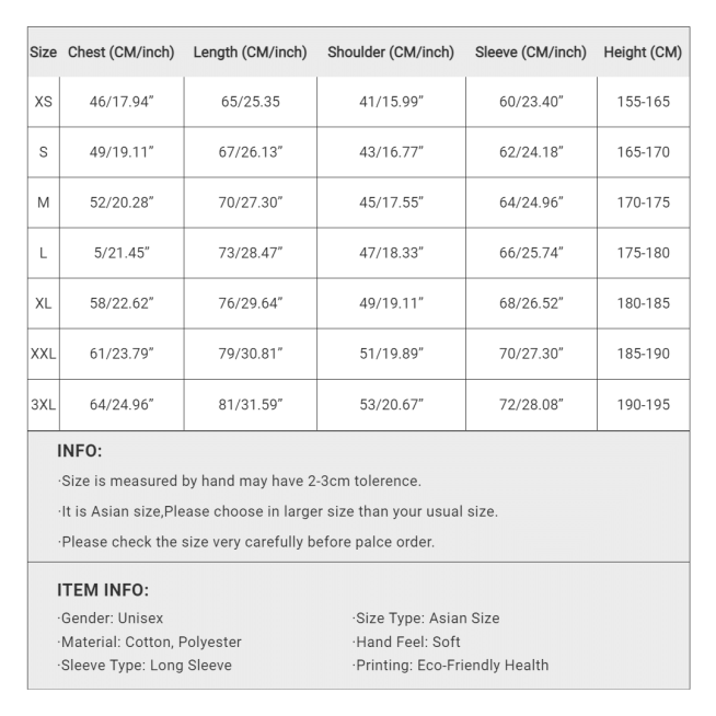 Simple Men's Sweater Size Chart Ecommerce Product Image预览效果
