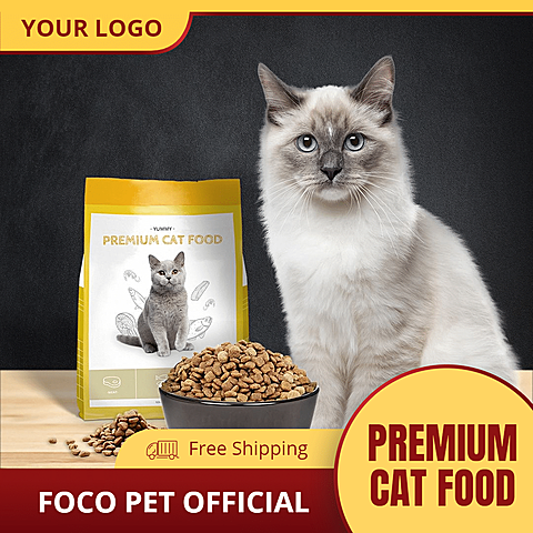 Yellow Geometry Element Premium Cat Food Promotion Ecommerce Product Image