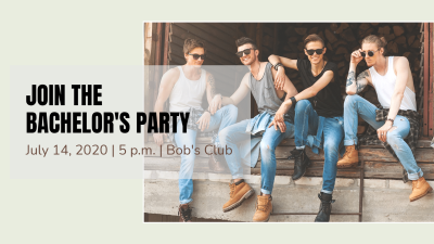 Simple Fashion Rectangle Sunglasses Men Bachelor's Party Invitation Facebook Event Cover