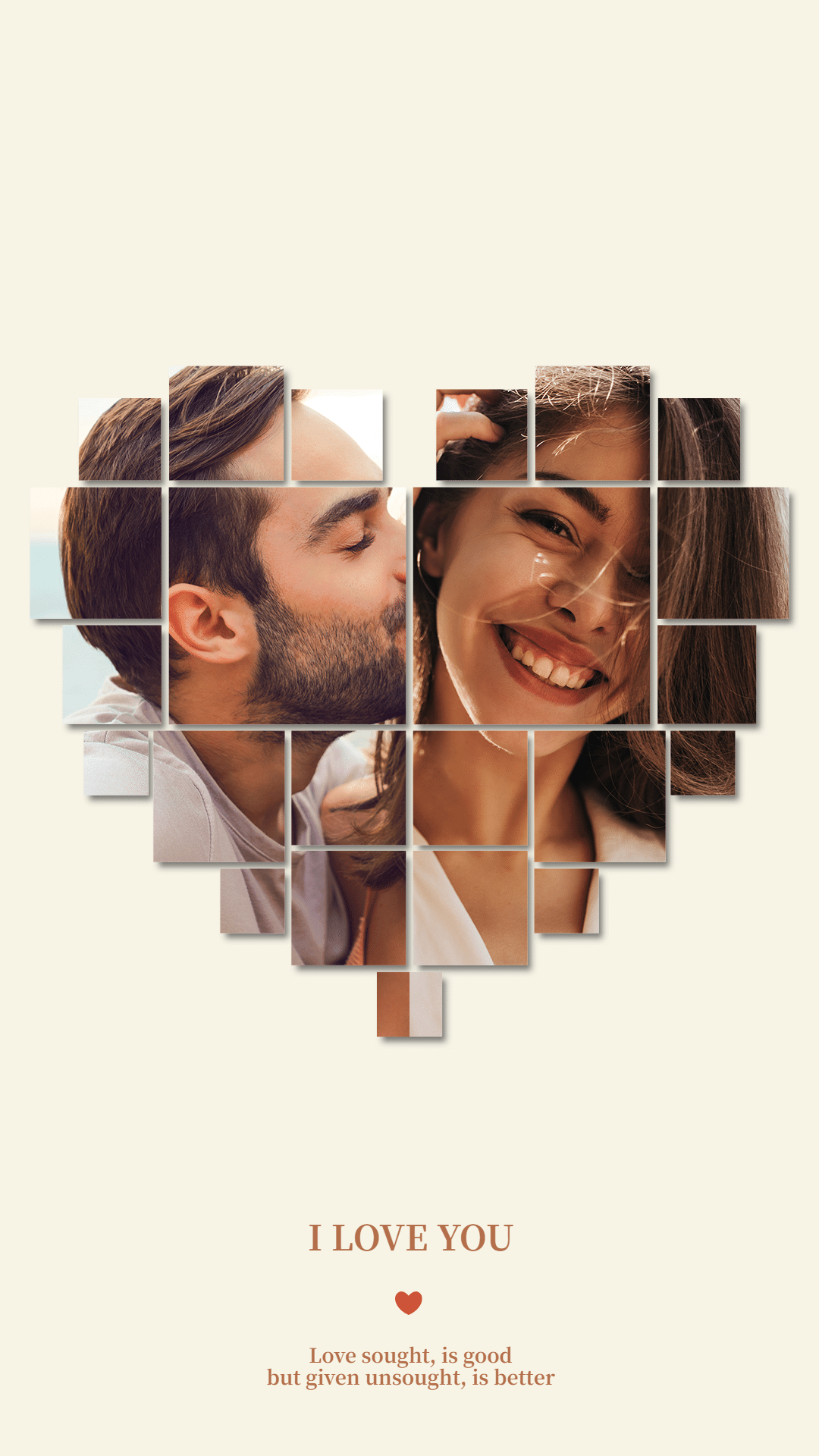 Creative Hear Shaped Couple's Multiple Pictures Photo Collage Instagram Story