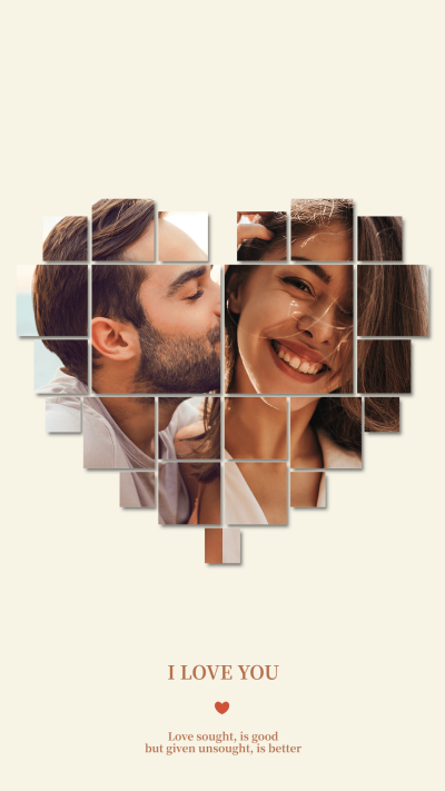 Creative Hear Shaped Couple's Multiple Pictures Photo Collage Instagram Story