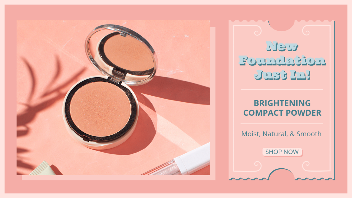 Fresh Style Cosmetics Shop Compact Powder Ecommerce Banner预览效果