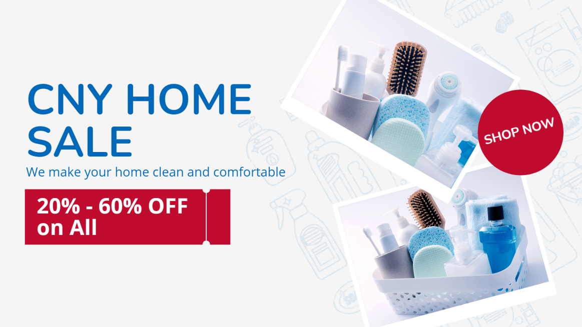 Simple Home Clean Products Shop Promo Ecommerce Banner预览效果