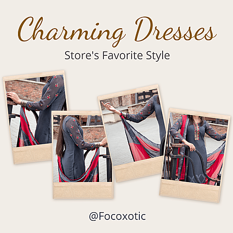 Charming Dress Clothing Bags Promotion Poster Simple Fashion Style Ecommerce Story
