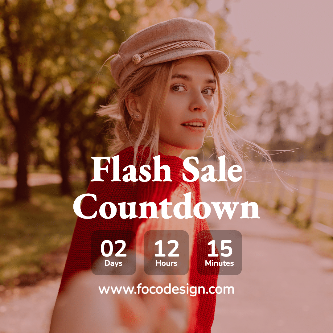 White Text Typesetting Simple Women's Wear Flash Sale Countdown Ecommerce Product Image预览效果