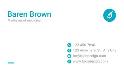 Medicine Professor Personal Business Card