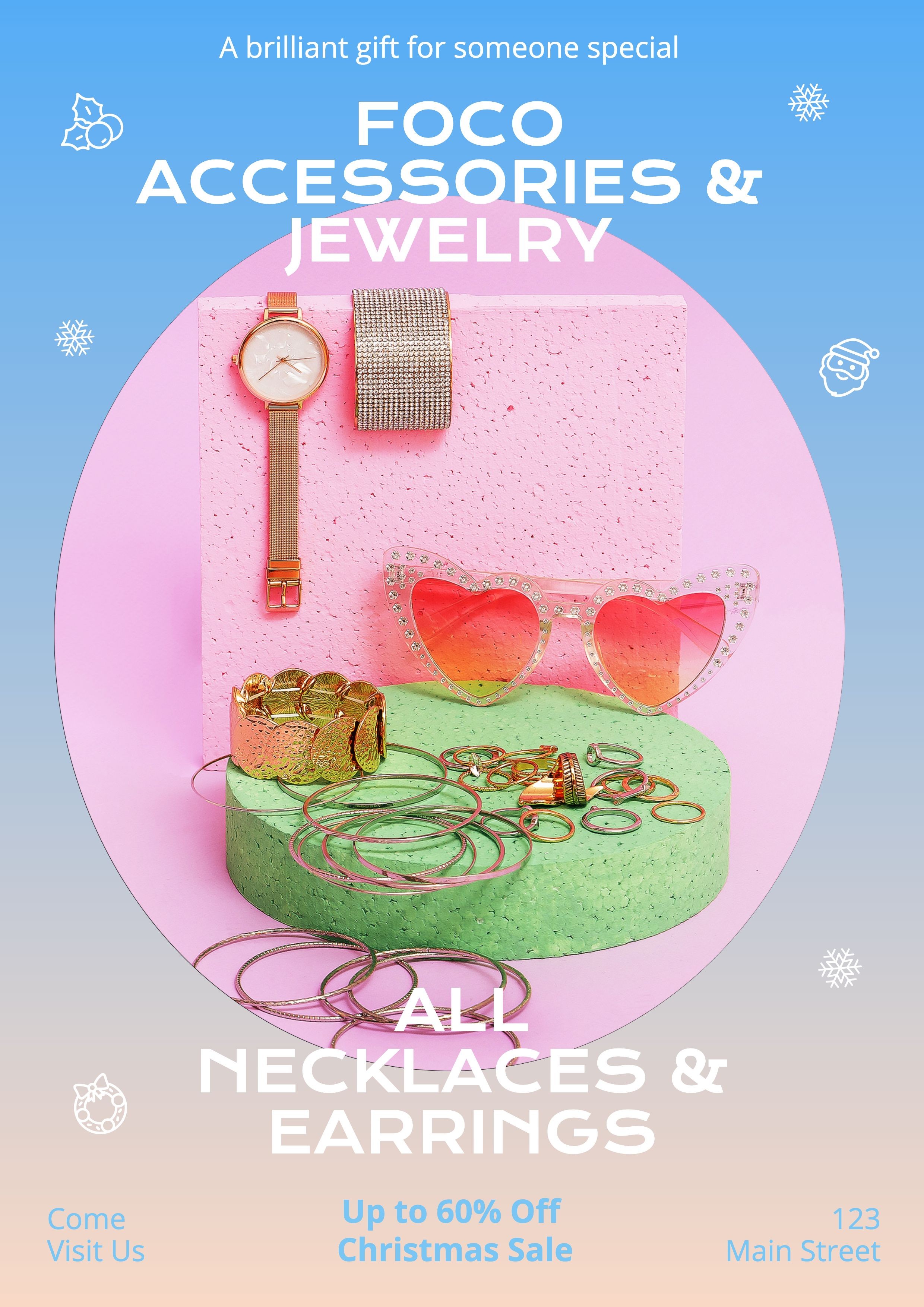 Creative Accessories Christmas Sale Promotion Poster