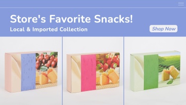 Fresh Style Snacks Collection Display Ecommerce Banner