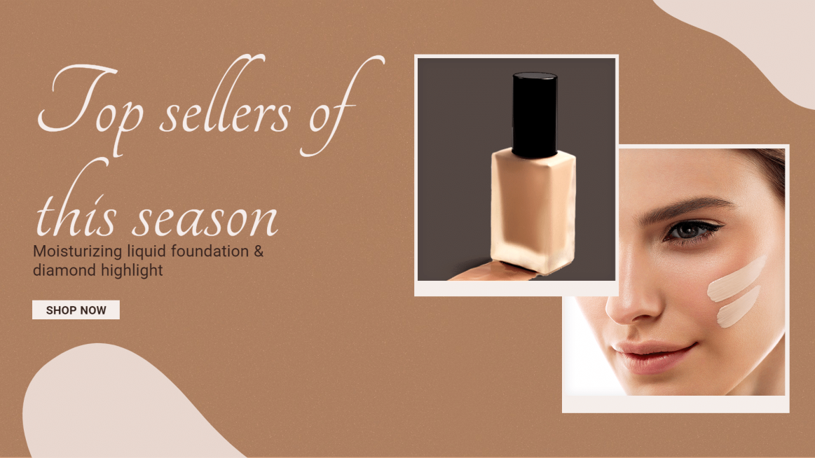Literary Style Liquid Foudation Promotion Ecommerce Banner预览效果