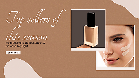 Literary Style Liquid Foudation Promotion Ecommerce Banner