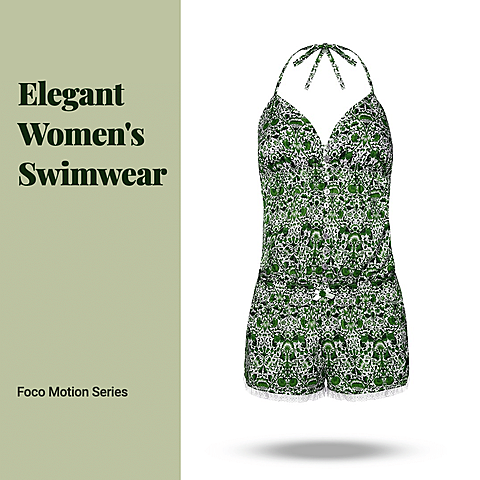 Green Rectangle Literary Women's Swimwear Promotion Ecommerce Product Image