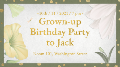 Literary Grown-Up Birthday Party Invitation Facebook Event Cover