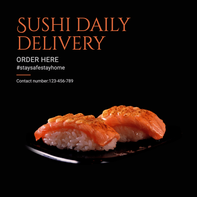 Simple Sushi Delivery Service Promotion Ecommerce Product Image预览效果