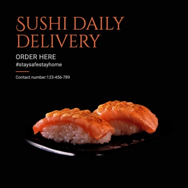Simple Sushi Delivery Service Promotion Ecommerce Product Image