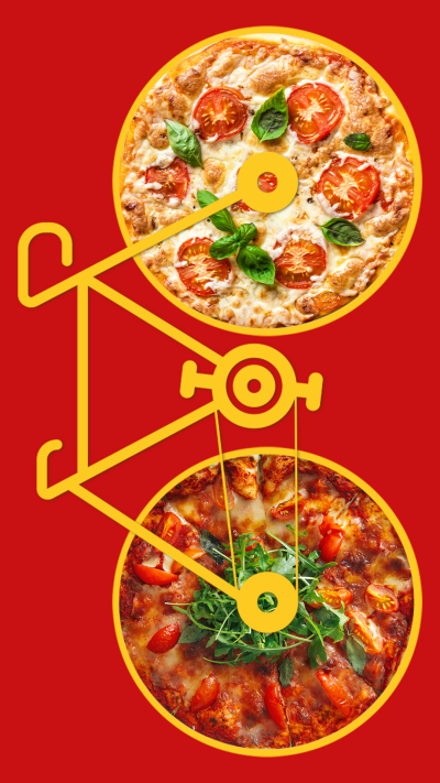 Bicycle Shaped Creative Pizza Food Promo Instagram Story