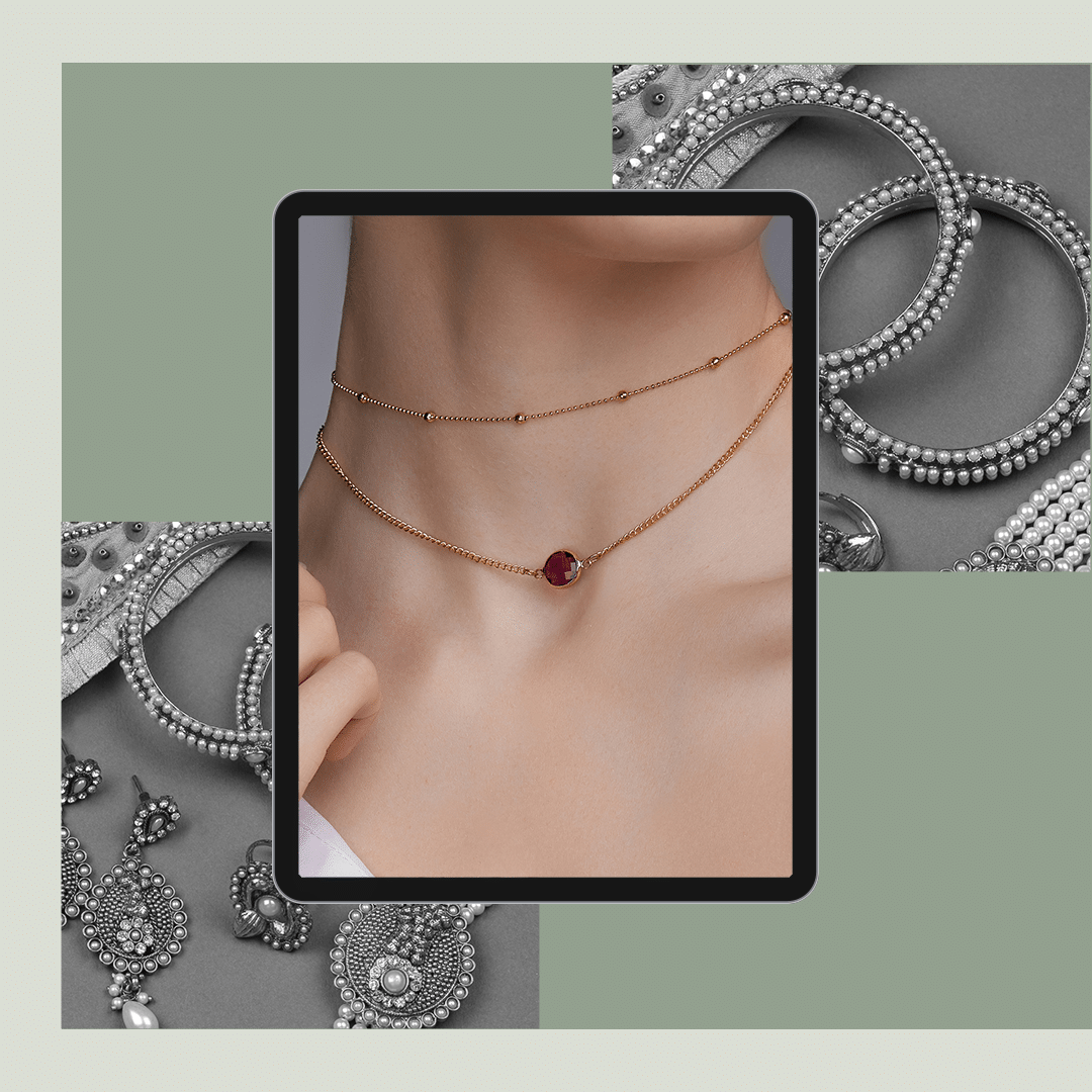 Retro Style Handmade Jewelry Display Promo Ecommerce Product Image预览效果
