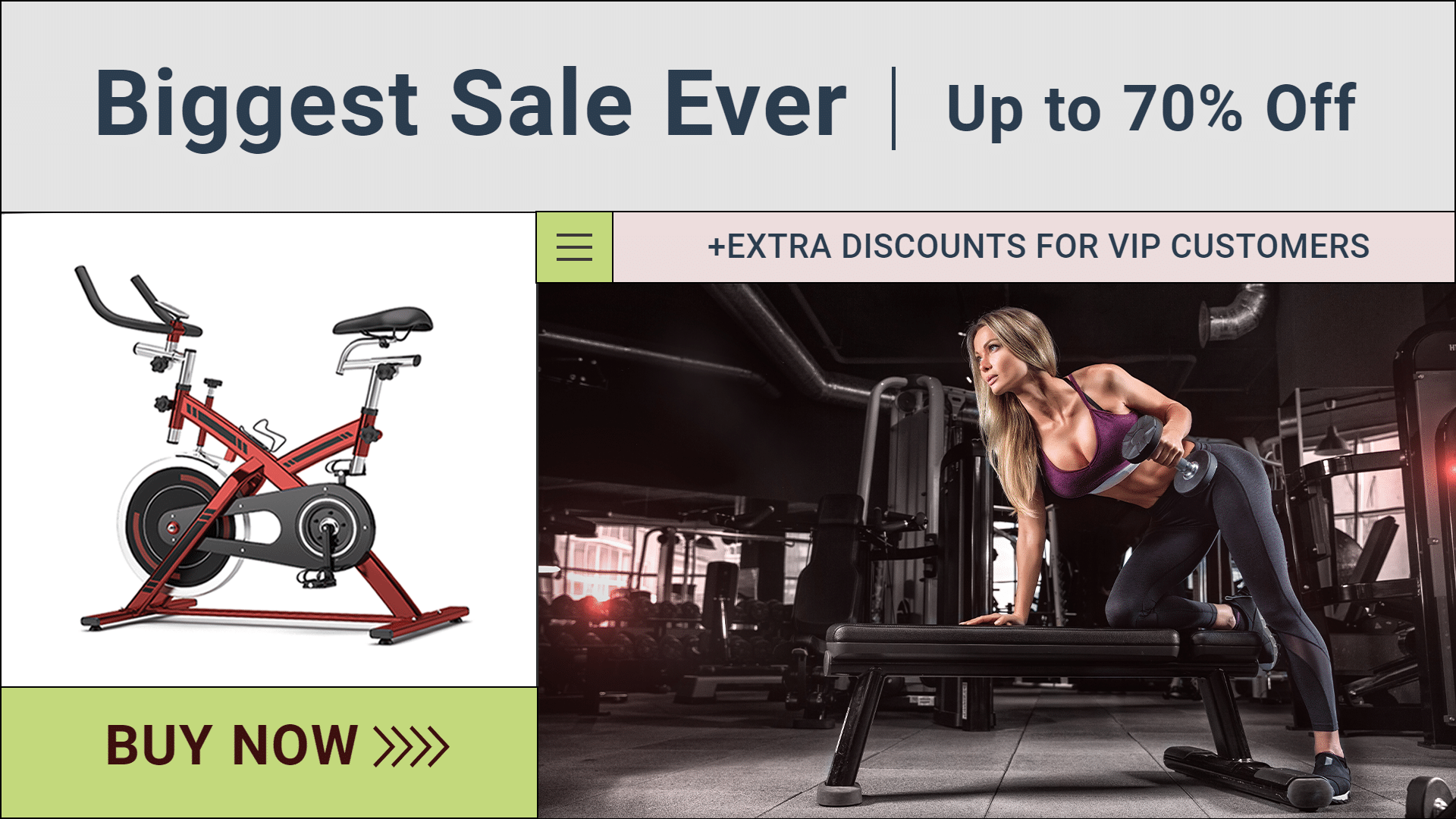 Fashion Home Fitness Equipments Promotion Ecommerce Banner
