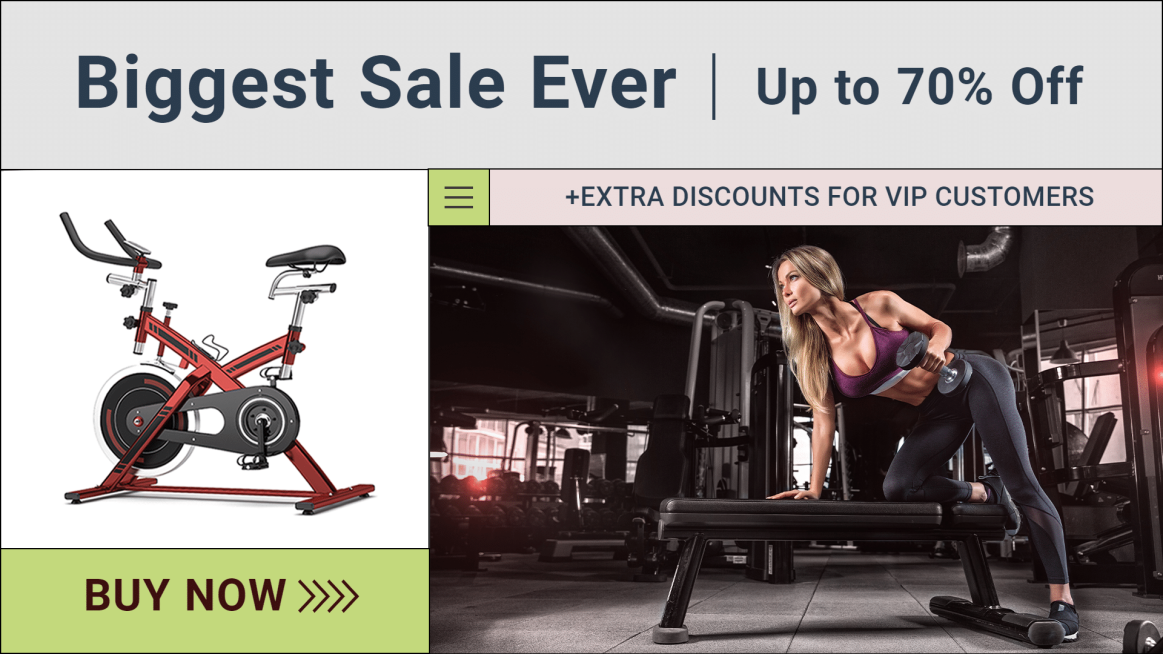 Fashion Home Fitness Equipments Promotion Ecommerce Banner预览效果