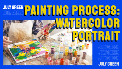 Literary Watercolor Painting Process YouTube Thumbnail