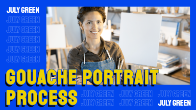 Literary Gouache Portrait Process YouTube Thumbnail