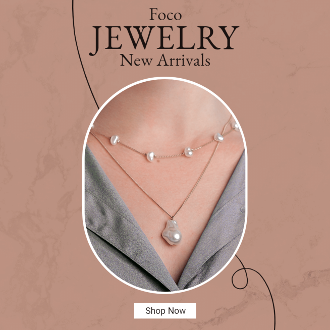 White Ellipse Stroke Literary Style Jewelry Necklaces Display Ecommerce Story预览效果