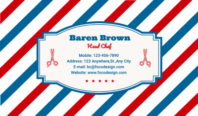 Hair Cutter Personal Information Business Card