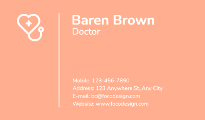 Doctor Personal Information Business Card