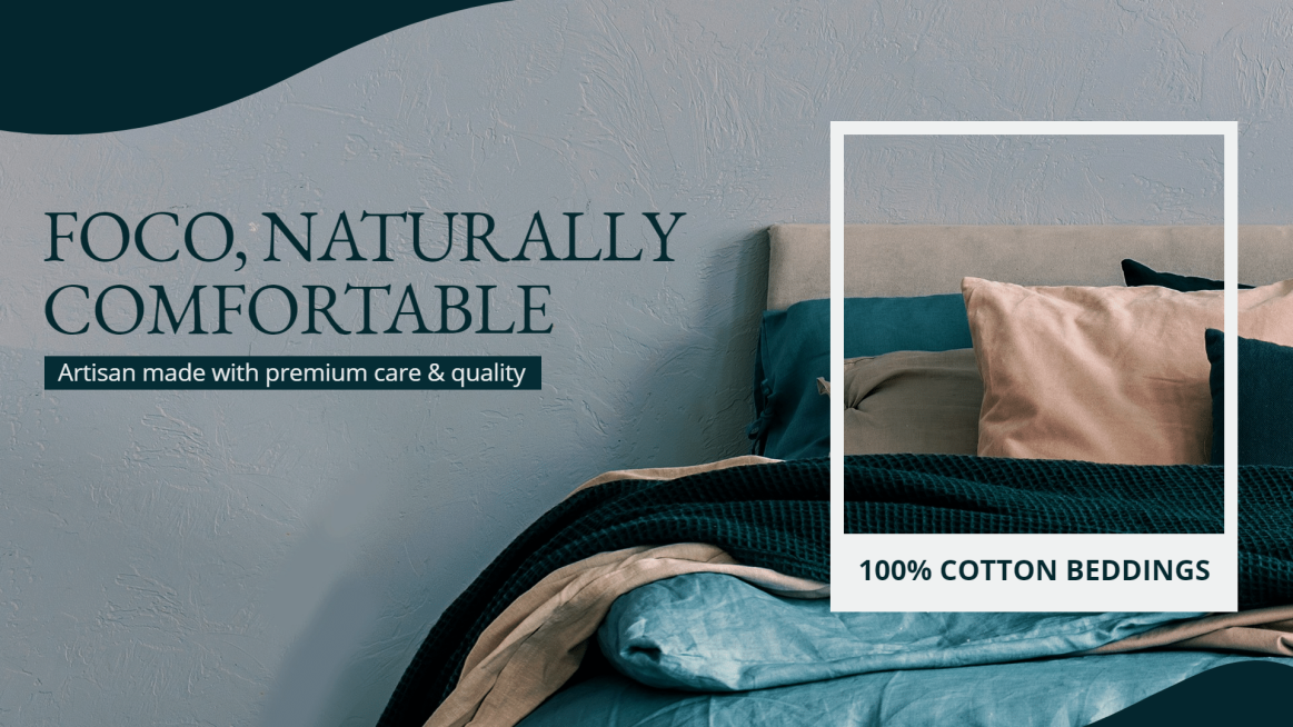 Literary Style Cotton Beddings Ecommerce Banner预览效果