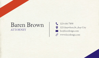 Attorney Personal Information Business Card