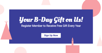 Blue Rectangle Element Fashion Birthday Special Gift Ecommerce Banner