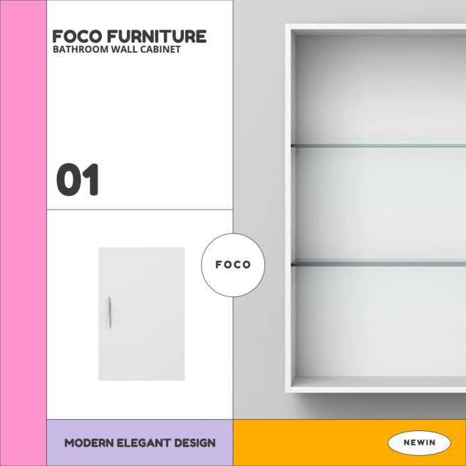 Black Line Ellipse Simple Bathroom Wall Cabinet Ecommerce Product Image预览效果