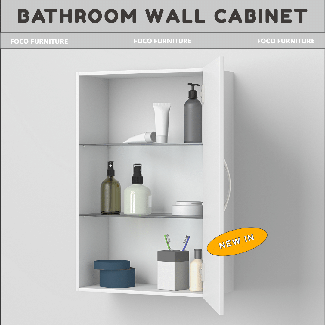Yellow Ellipse Element Simple Bathroom Wall Cabinet Ecommerce Product Image