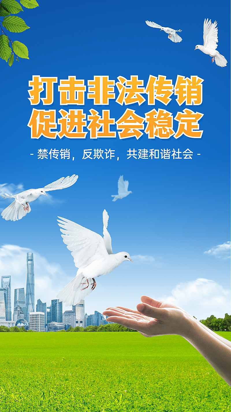 政务民生打击非法传销宣导手机海报