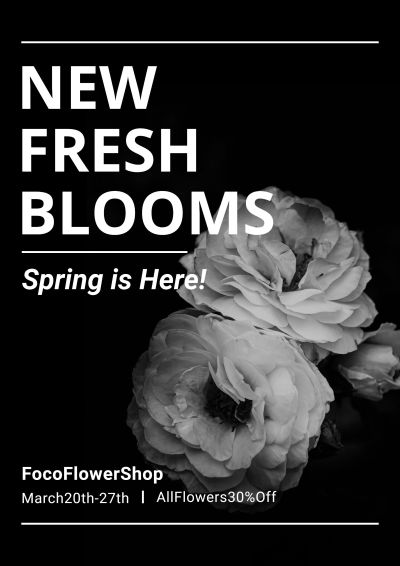 Flower Shop Blooms New Arrival Propaganda Poster