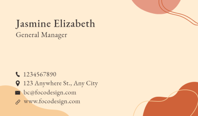 General Manager Personal Information Business Card
