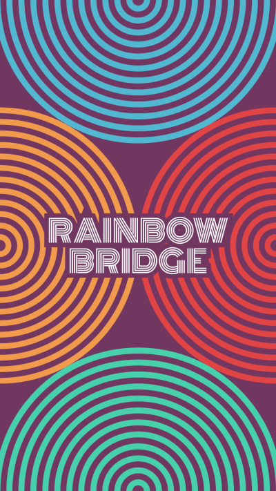 Creative Colorful Circle Shape WordArt Text Rainbow Bridge Instagram Highlight