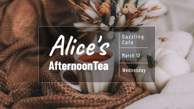 Simple Literary Afternoon Tea Plan Facebook Event Cover
