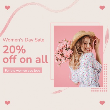 Pink Color Dot Literary Style Women's Day Wear Promotion Ecommerce Product Image