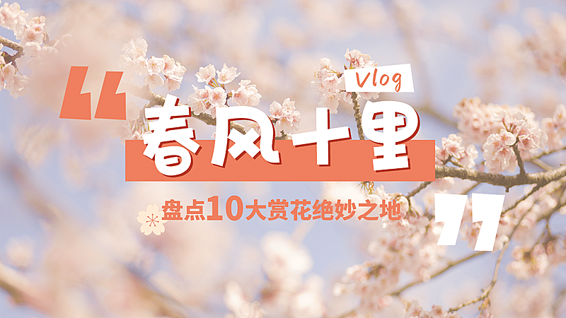 简约清新旅游生活vlog横版视频封面