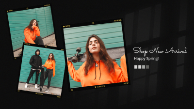 Clothing Apparel Spring New Arrival Polaroid Style Ecommerce Banner
