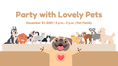 Simple Cute Pet Family Party Facebook Event Cover