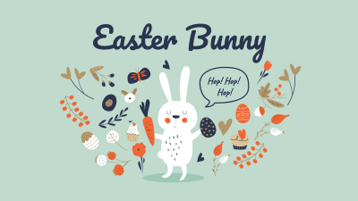 Simple Fashion Easter Bunny Facebook Event Cover