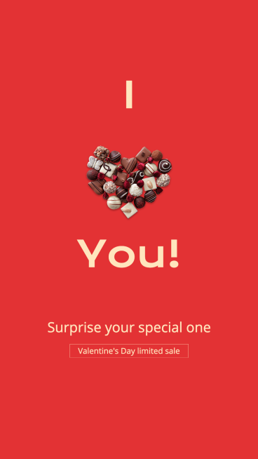 Creative Lover's Day Chocolates Sale Ecommerce Story预览效果